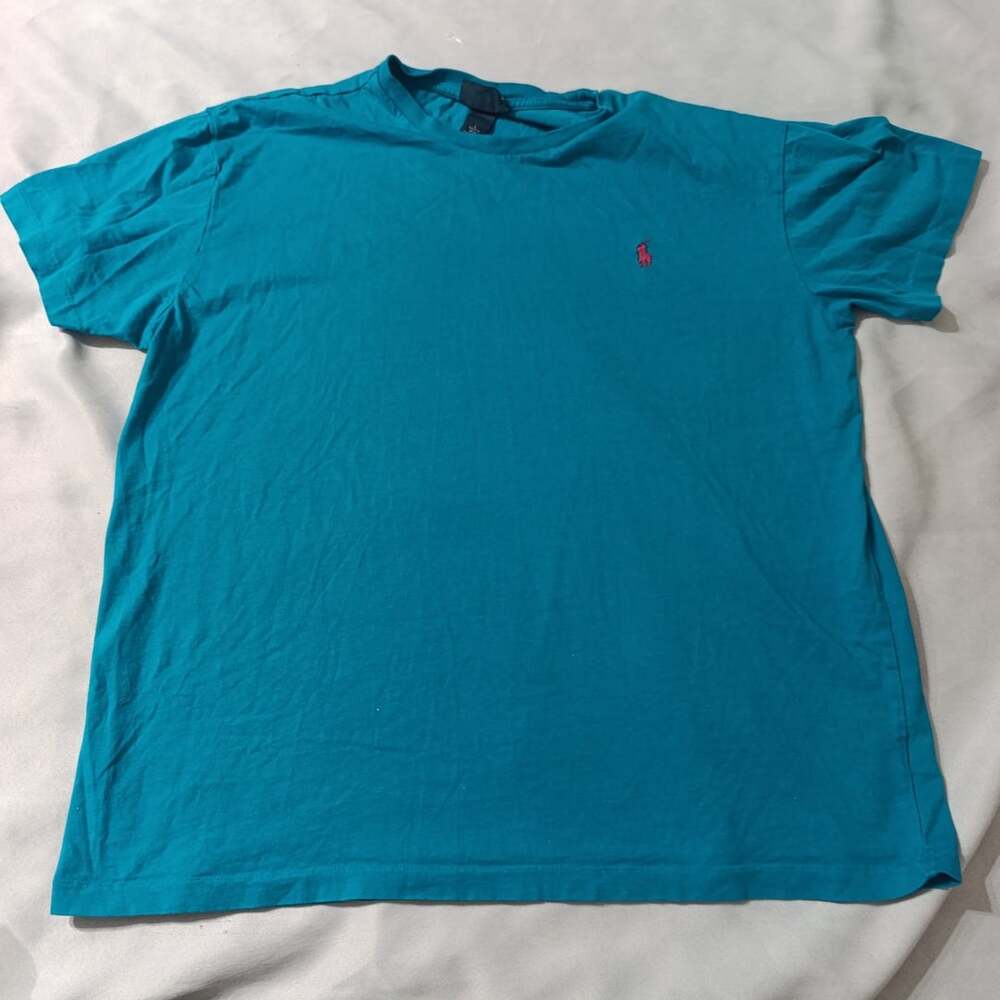 Polo Ralph Lauren T-Shirt Size L Teal Cotton Crewneck